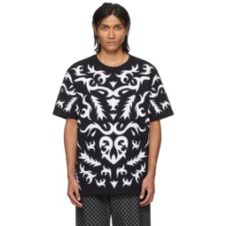 Black & White Laser-Cut T-Shirt 241251M213003