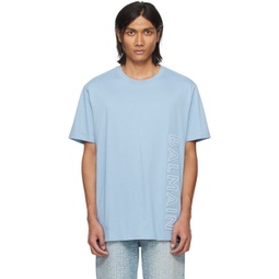 Blue Embossed T-Shirt 241251M213028