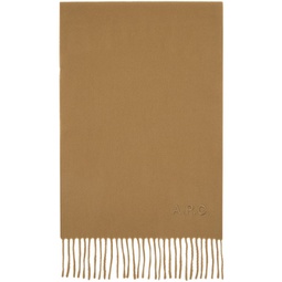 Tan Ambroise Embroidered Scarf 241252M150010