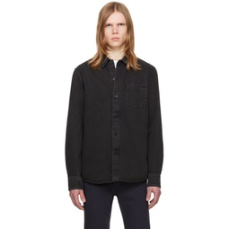 Black Vittorio Brodee Denim Shirt 241252M192000