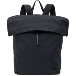 Navy Cotton-Blend Canvas Backpack 241260M166000