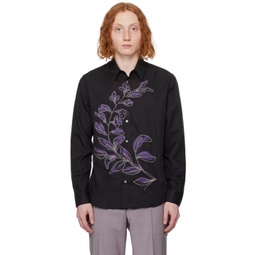 Black Embroidered Shirt 241260M192002