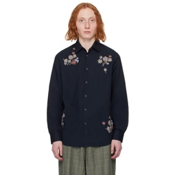 Navy Embroidered Shirt 241260M192004