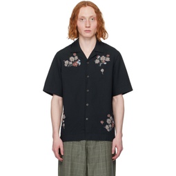 Navy Embroidered Shirt 241260M192006