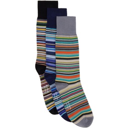 Three-Pack Multicolor Socks 241260M220003