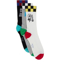 Three-Pack Multicolor Socks 241260M220009