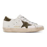 SSENSE Exclusive White & Green Super-Star Sneakers 241264F128080