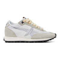 White & Gray Marathon Sneakers 241264F128082