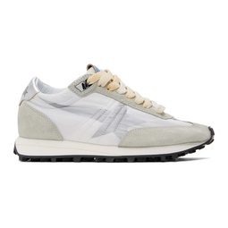 White & Gray Marathon Sneakers 241264F128082