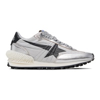 Silver & Black Marathon Sneakers 241264F128084