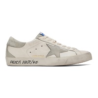 White & Gray Super-Star Suede Sneakers 241264M237001