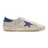 Silver & Navy Super-Star Sneakers 241264M237027