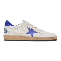 White & Blue Ball Star Sneakers 241264M237057