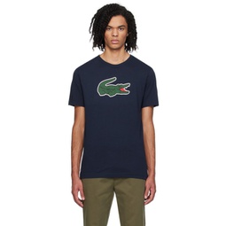 Navy Croc Print T-Shirt 241268M213013