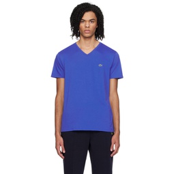 Blue V-Neck T-Shirt 241268M213023