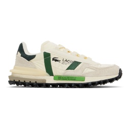 Off-White & Green Elite Active Branded Sneakers 241268M237004