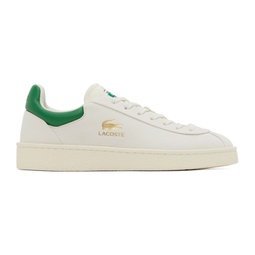 White & Green Baseshot Premium Sneakers 241268M237019