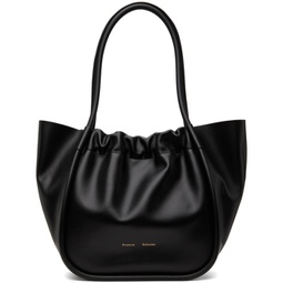 Black Large Ruched Tote 241288F049011
