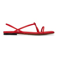 Red Square Flat Strappy Sandals 241288F124000