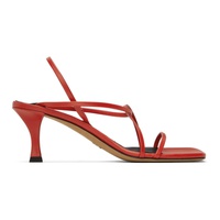 Red Square Strappy Heeled Sandals 241288F125002