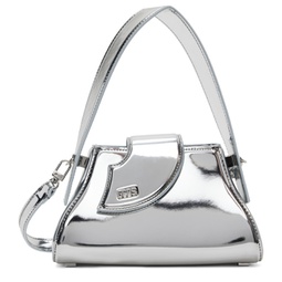 Silver Comma Mirror Small Top Handle Bag 241308F046027