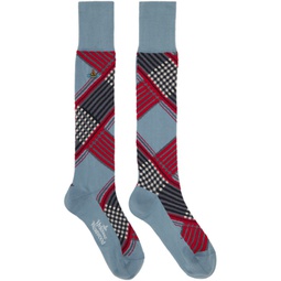 Blue & Red Combat Tartan Socks 241314F076001