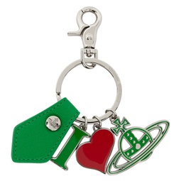 Silver & Green I Love Orb Keychain 241314M148009