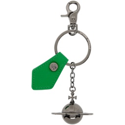 Gunmetal & Green 3D Orb Keychain 241314M148019