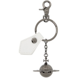 Gunmetal & White 3D Orb Keychain 241314M148020
