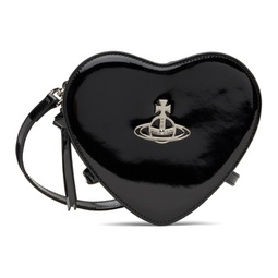 Black Louise Heart Crossbody Bag 241314M171022