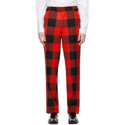 Red & Black Sang Trousers 241314M191016