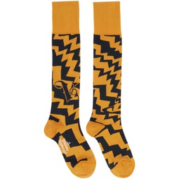 Yellow Zig Zag Socks 241314M220022