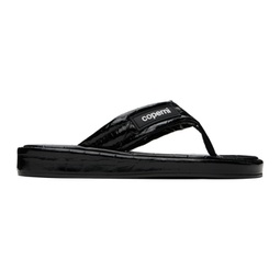 Black Branded Flip Flops 241325F124003