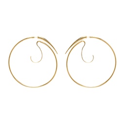 Gold Spina Upside Down XL Hoop Earrings 241340F022013