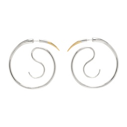 Silver & Gold Spina Upside Down Hoop Earrings 241340F022014