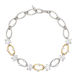 Silver & Gold Diamanti Chain Necklace 241340F023000
