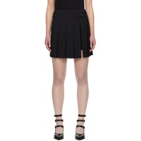 Black Pleated Miniskirt 241343F090000