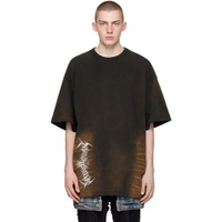 Black & Brown Garment-Dyed T-Shirt 241343M213035