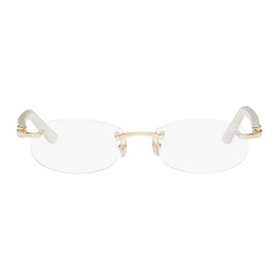 Gold Oval Glasses 241346F004005