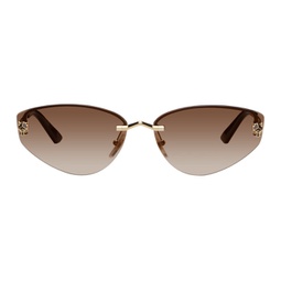 Gold Cat-Eye Sunglasses 241346F005010
