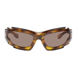 Brown Geometric Cat-Eye Sunglasses 241376F005007