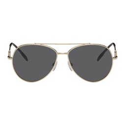 Gold Aviator Sunglasses 241376F005044