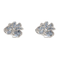 Silver Metal Flower Stud Earrings 241379F022032