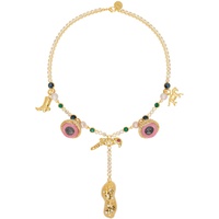 Gold Charm Necklace 241379F023004