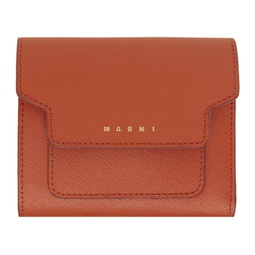 Orange Saffiano Leather Wallet 241379F040012