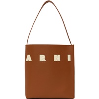 Brown Small Leather Museo Patches Tote 241379F048001