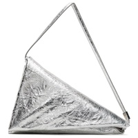 Silver Leather Prisma Triangle Bag 241379F048087
