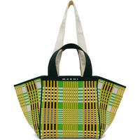Green & Yellow Small Shopping Tote 241379F049061