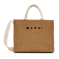 Tan Small East West Tote 241379M172023