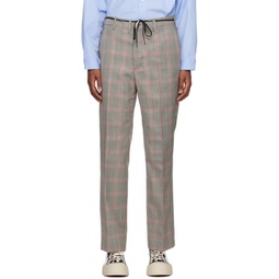 Gray Check Trousers 241379M191009